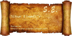 Sikur Elemér névjegykártya