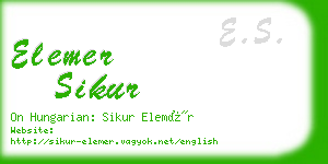 elemer sikur business card